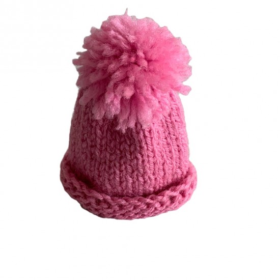 Pink knitted hat 
